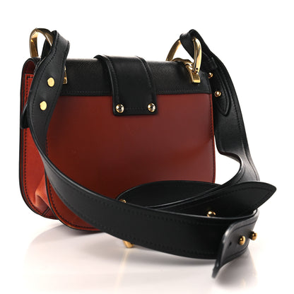 Prada City Calf Saffiano Cahier Crossbody Bag Cotto Black 3 of 9