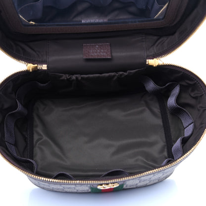 Gucci GG Supreme Monogram Textured Calfskin Web Small Ophidia Vanity Cosmetic Case Beige Ebony New Acero 1 of 14