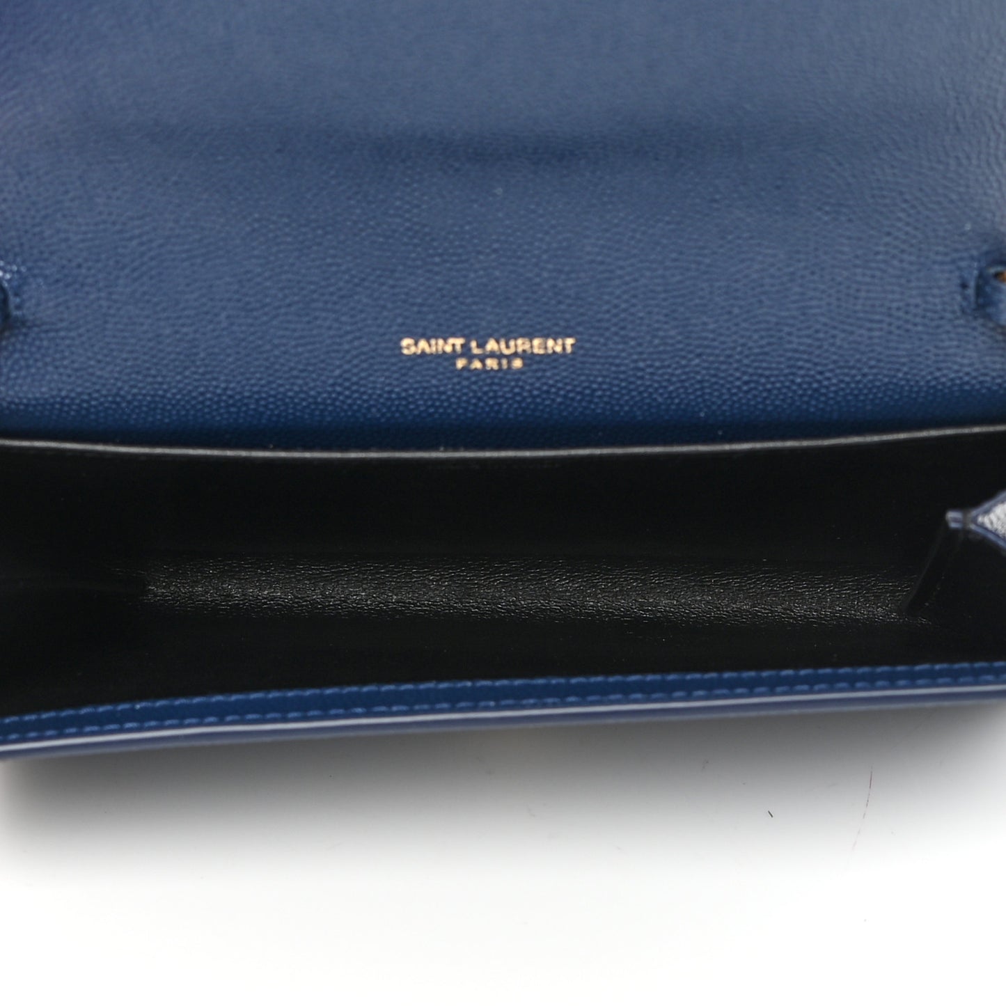 Grain De Poudre Monogram Uptown Chain Wallet Blue Charron