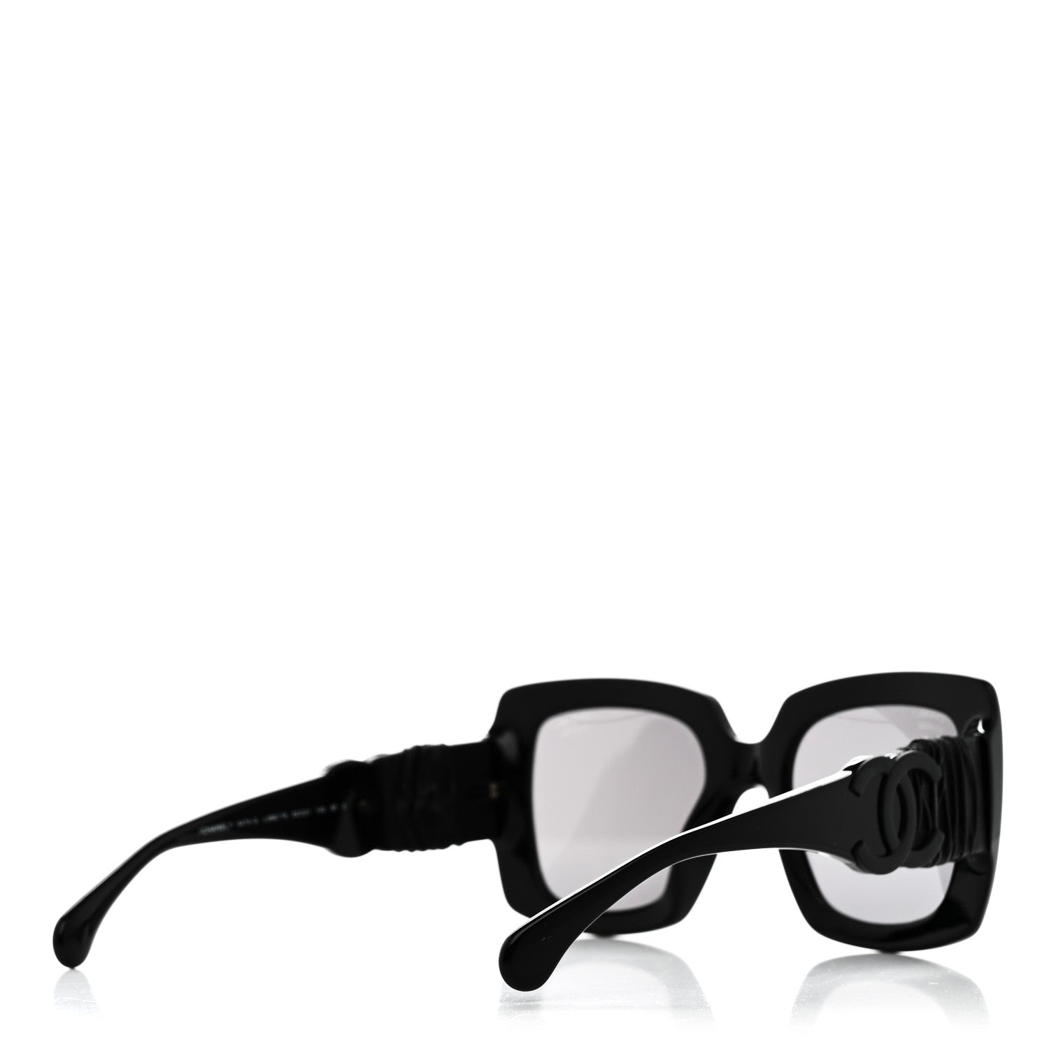 Chanel Acetate Calfskin Polarized Square Sunglasses 5474-Q Black 4 of 7