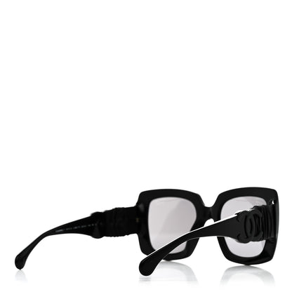 Chanel Acetate Calfskin Polarized Square Sunglasses 5474-Q Black 4 of 7