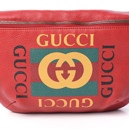 Gucci Grained Calfskin Logo Belt Bag Hibiscus Red 9 of 9