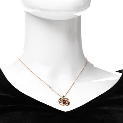 Bulgari 18K Rose Gold Diamond Ruby Fiorever Pendant Necklace 2 of 5