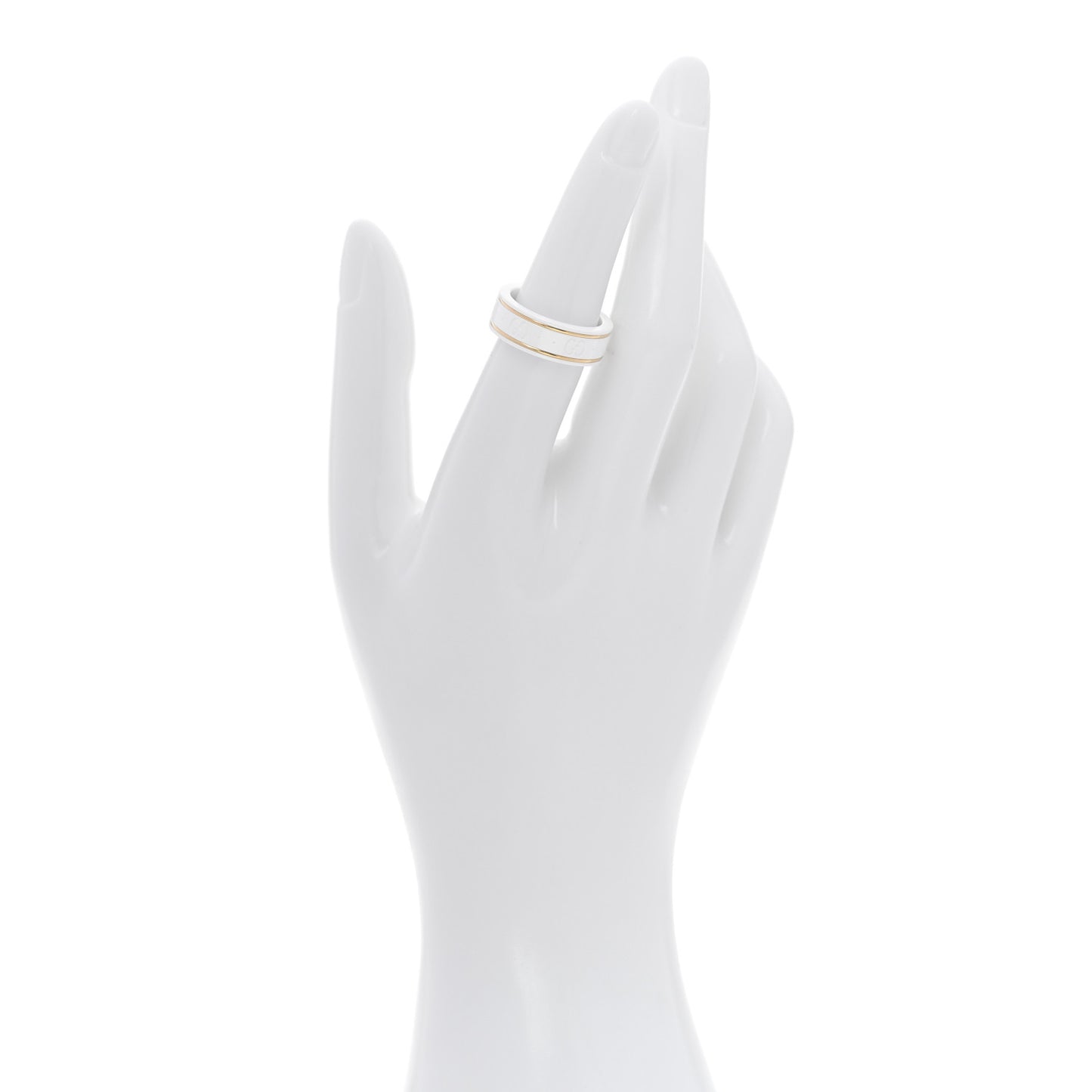 18K Yellow Gold Zirconia 7mm Icon Band Ring 53 6.5 White