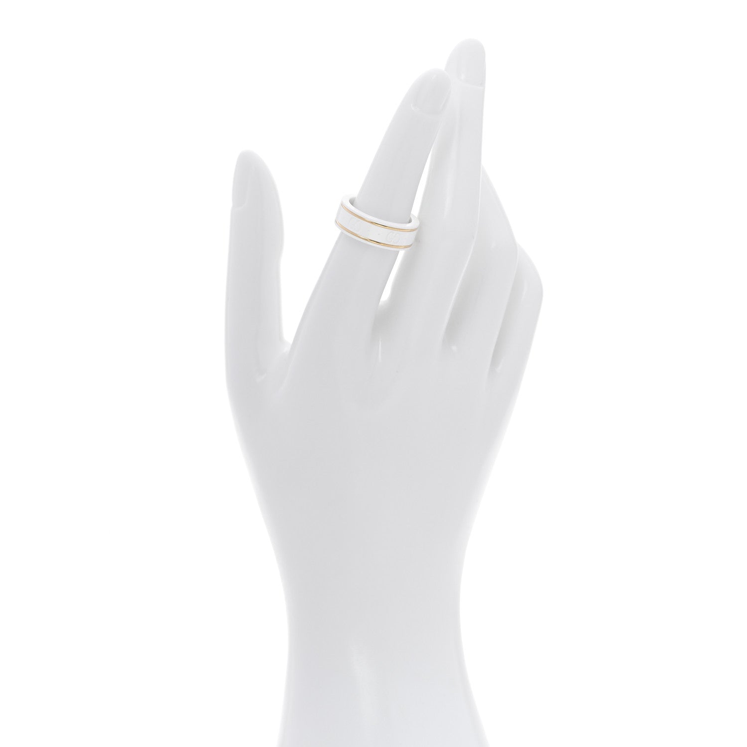 Gucci 18K Yellow Gold Zirconia 7mm Icon Band Ring 53 6.5 White 2 of 7