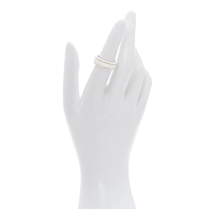 Gucci 18K Yellow Gold Zirconia 7mm Icon Band Ring 53 6.5 White 2 of 7