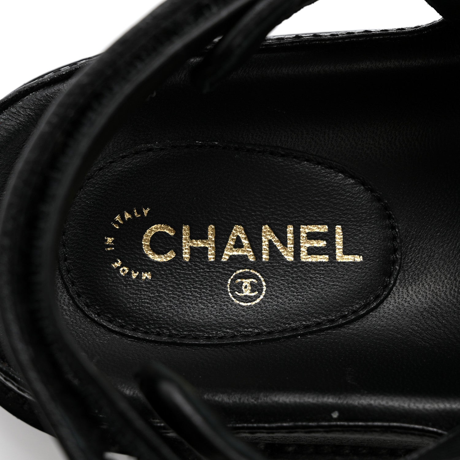 Chanel Grained Calfskin Velcro Dad Sandals 39 Black 6 of 9