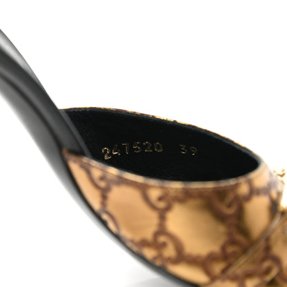 Gucci Guccissima Horsebit Mid Heel Slides 39 Bronze 8 of 9