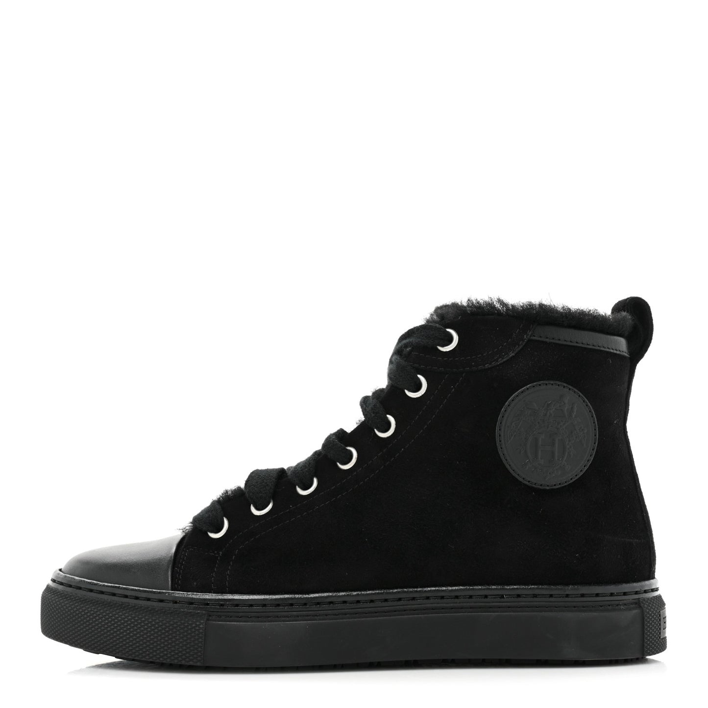 Suede Shearling Womens Jimmy High Top Sneakers 35 Black