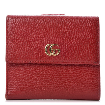 Gucci Dollar Calfskin Double G French Flap Wallet Hibiscus Red 1 of 11