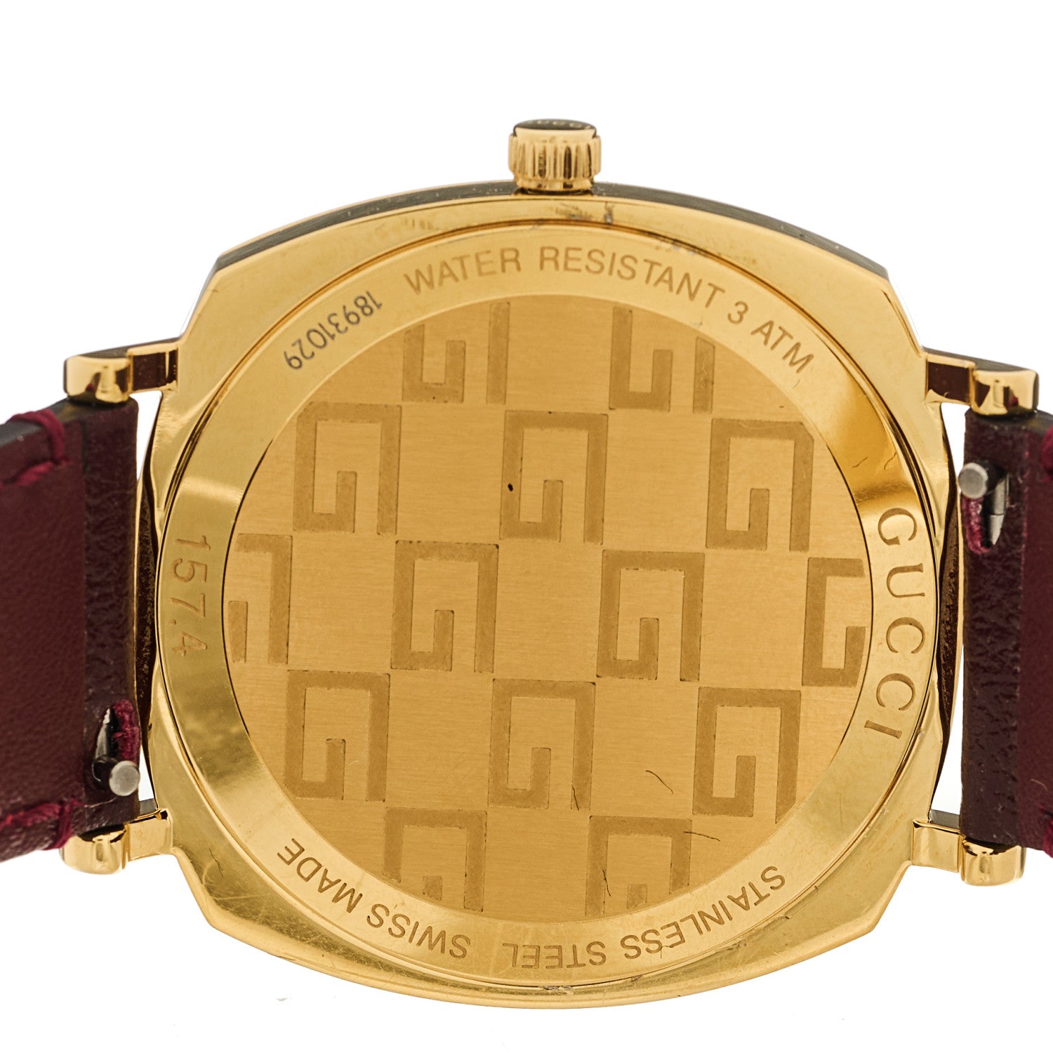 Gucci Stainless Steel Alligator 35mm Grip Quartz Watch Burgundy 4 of 5