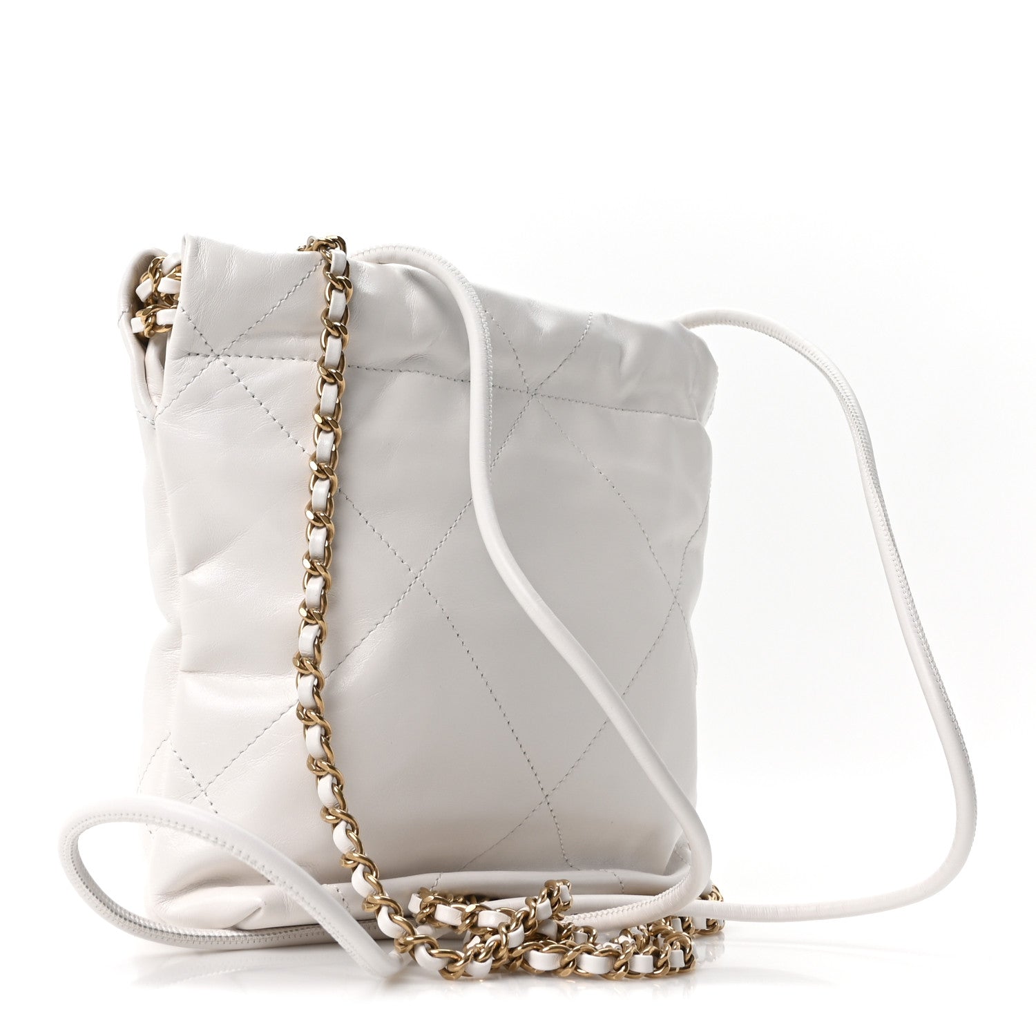 Chanel Shiny Calfskin Quilted Mini Chanel 22 White Black 2 of 9
