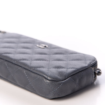 Chanel Caviar Quilted Small Clutch With Chain Grey 9 of 11