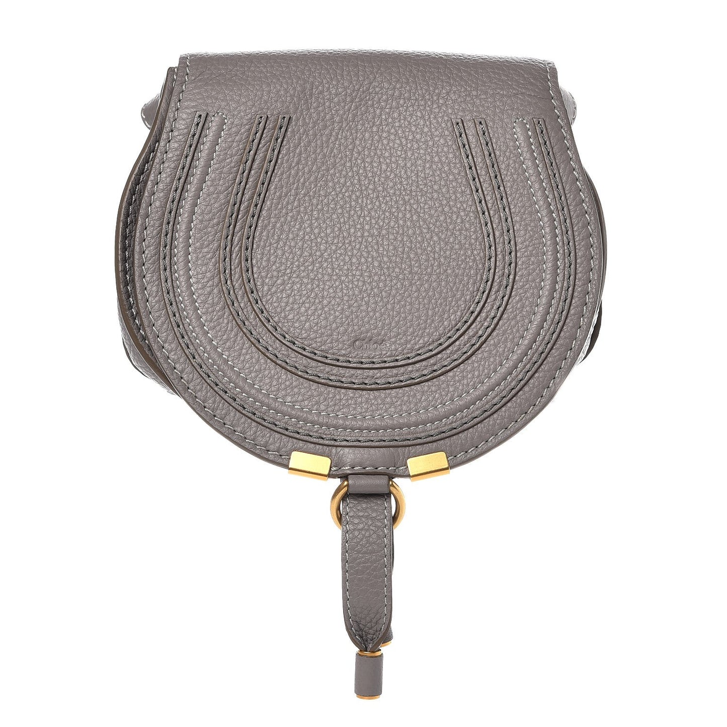 Calfskin Mini Marcie Round Crossbody Bag Cashmere Grey