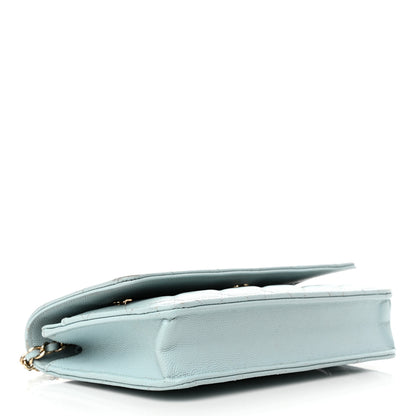 Chanel Caviar Quilted Wallet On Chain WOC Light Blue 4 of 18