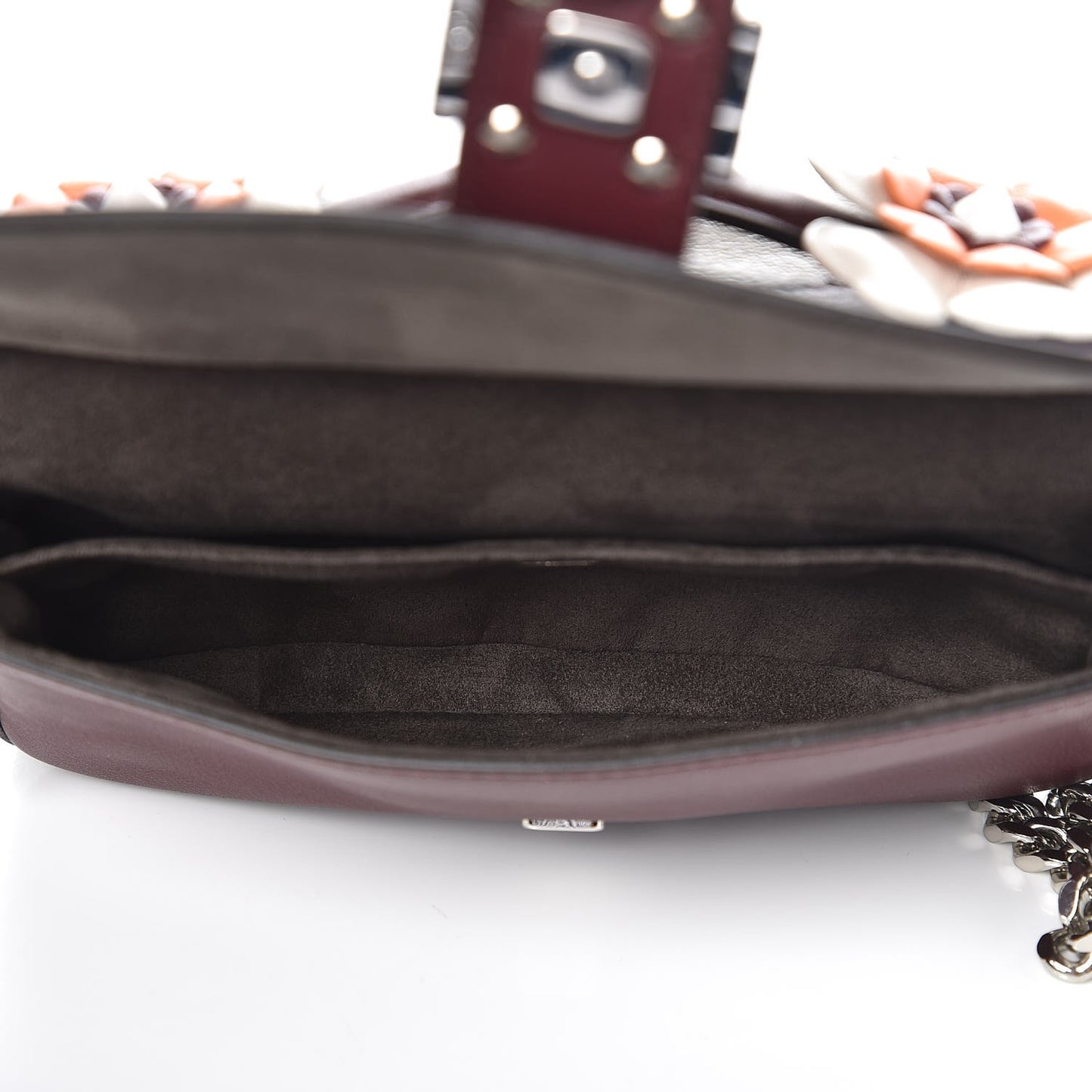 Vitello Dolce Flowerland Bi-Color Studded Micro Double Baguette Bordeaux White Ice