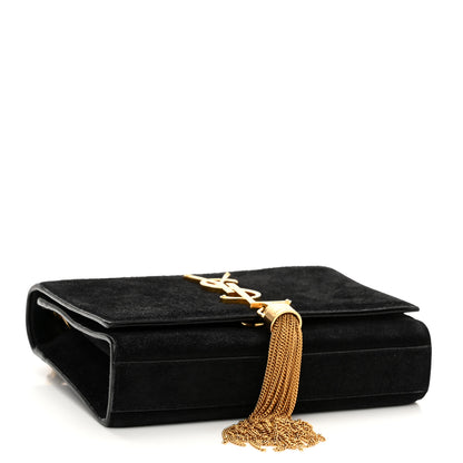 Saint Laurent Suede Small Classic Monogram Kate Tassel Satchel Black 4 of 10