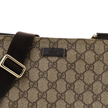 Gucci GG Supreme Monogram Small Flat Messenger Bag Dark Brown 8 of 10