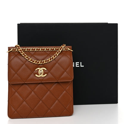 Chanel Caviar Quilted Small Chain Frame Flap Light Brown 11 of 11
