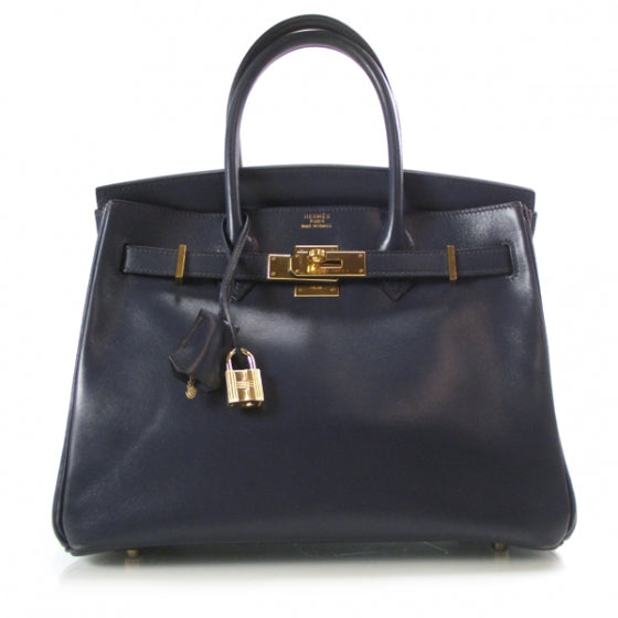 Hermes Swift Leather Birkin 30 Navy 1 of 12