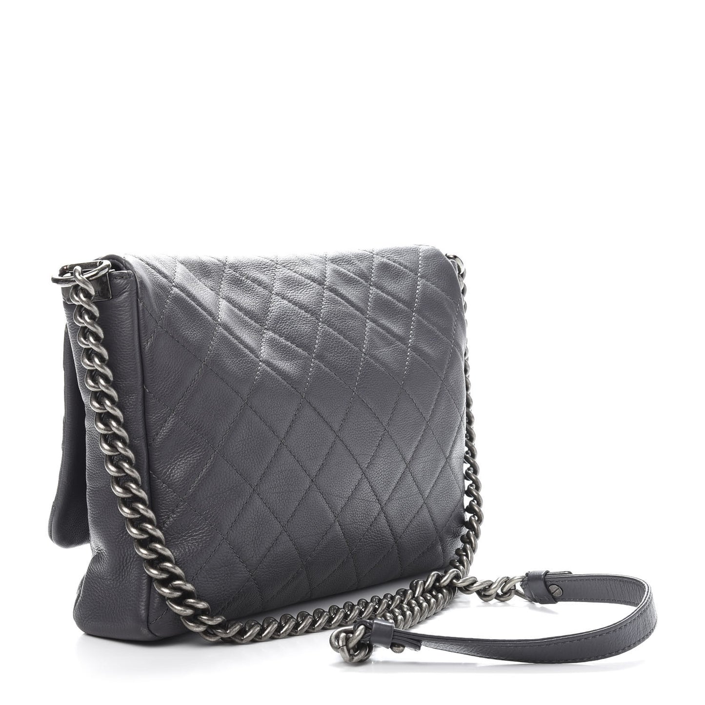 Calfskin Quilted Couture Messenger Grey