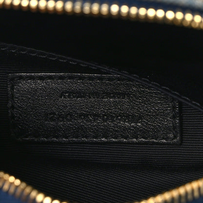 Saint Laurent Denim Matelasse Chevron Quilted Round Vinyle Camera Bag Rodeo Blue Cinnamon 7 of 13