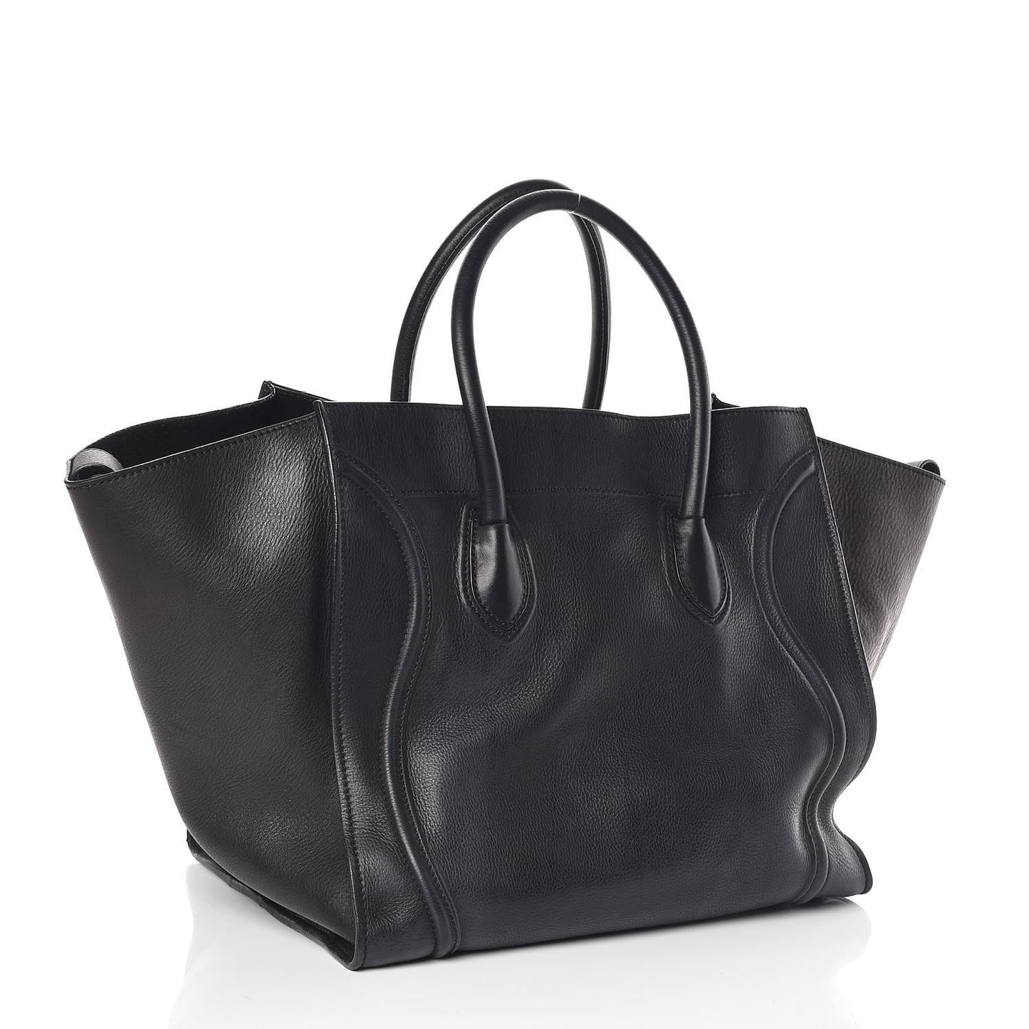Supple Calfskin Large Phantom Luggage Black