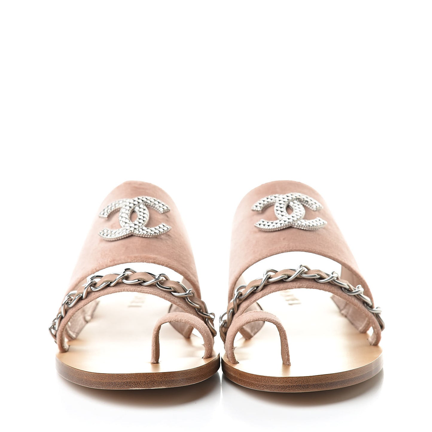 Velvet Chain Mule Sandals 40 Pink