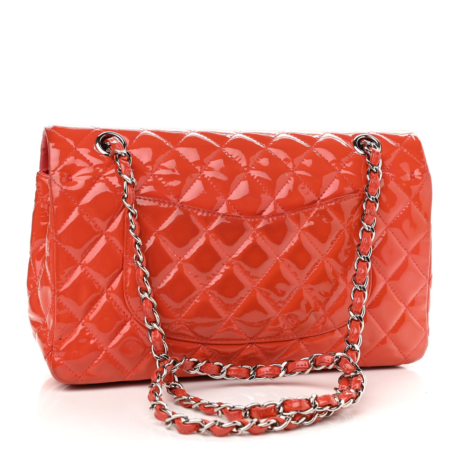Chanel Patent Calfskin Quilted Medium Double Flap Red 3 of 17