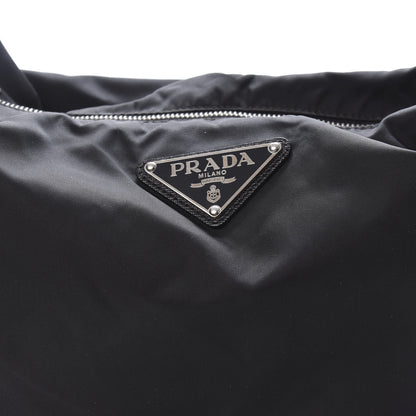 Prada Tessuto Nylon Saffiano Hobo Black 9 of 9