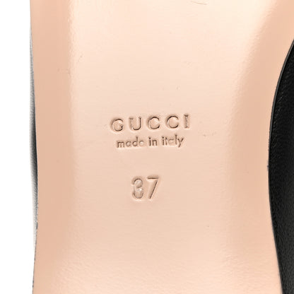 Gucci Nappa Lumiere Deva Horsebit Chain Embellished Flats 37 Black 8 of 9
