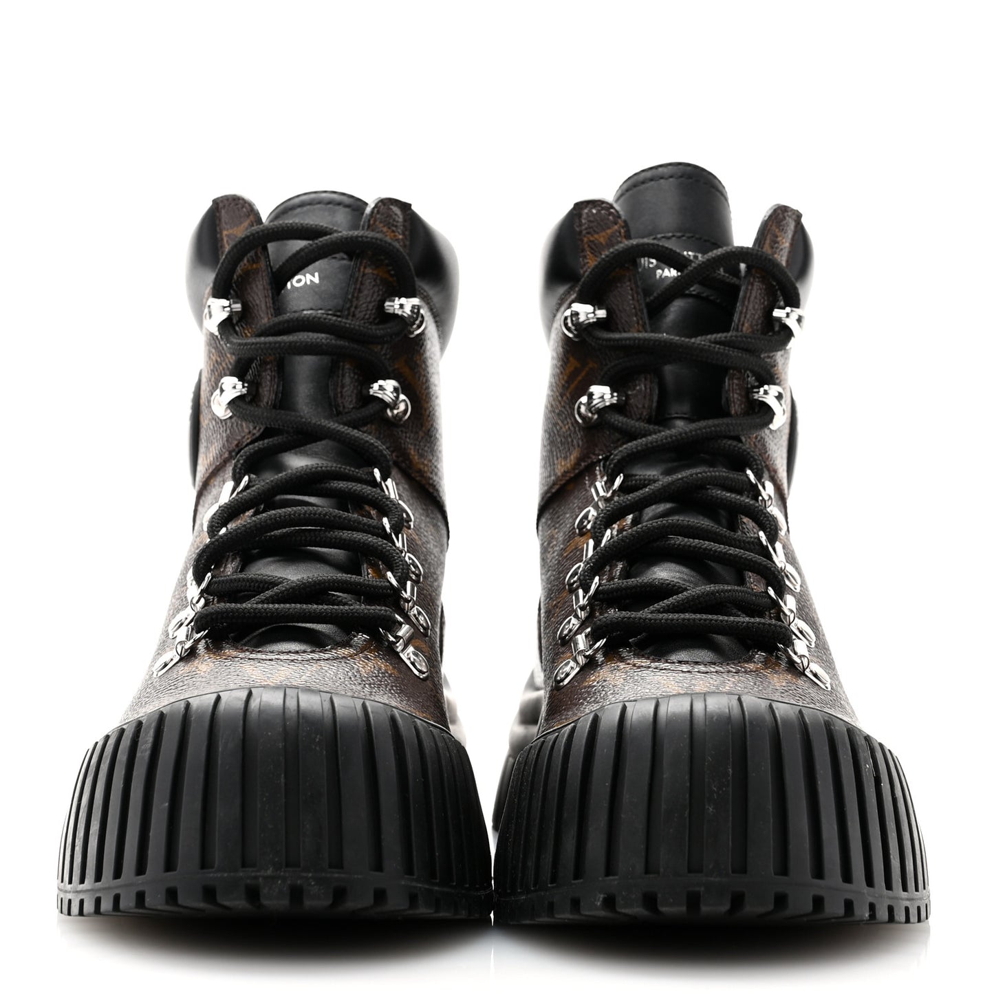 Calfskin Patent Monogram Ruby Flat Ranger Boots 38.5 Black