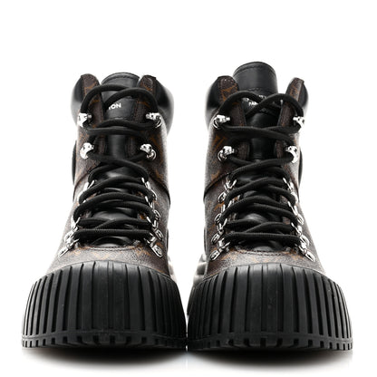 Louis Vuitton Calfskin Patent Monogram Ruby Flat Ranger Boots 38.5 Black 2 of 10
