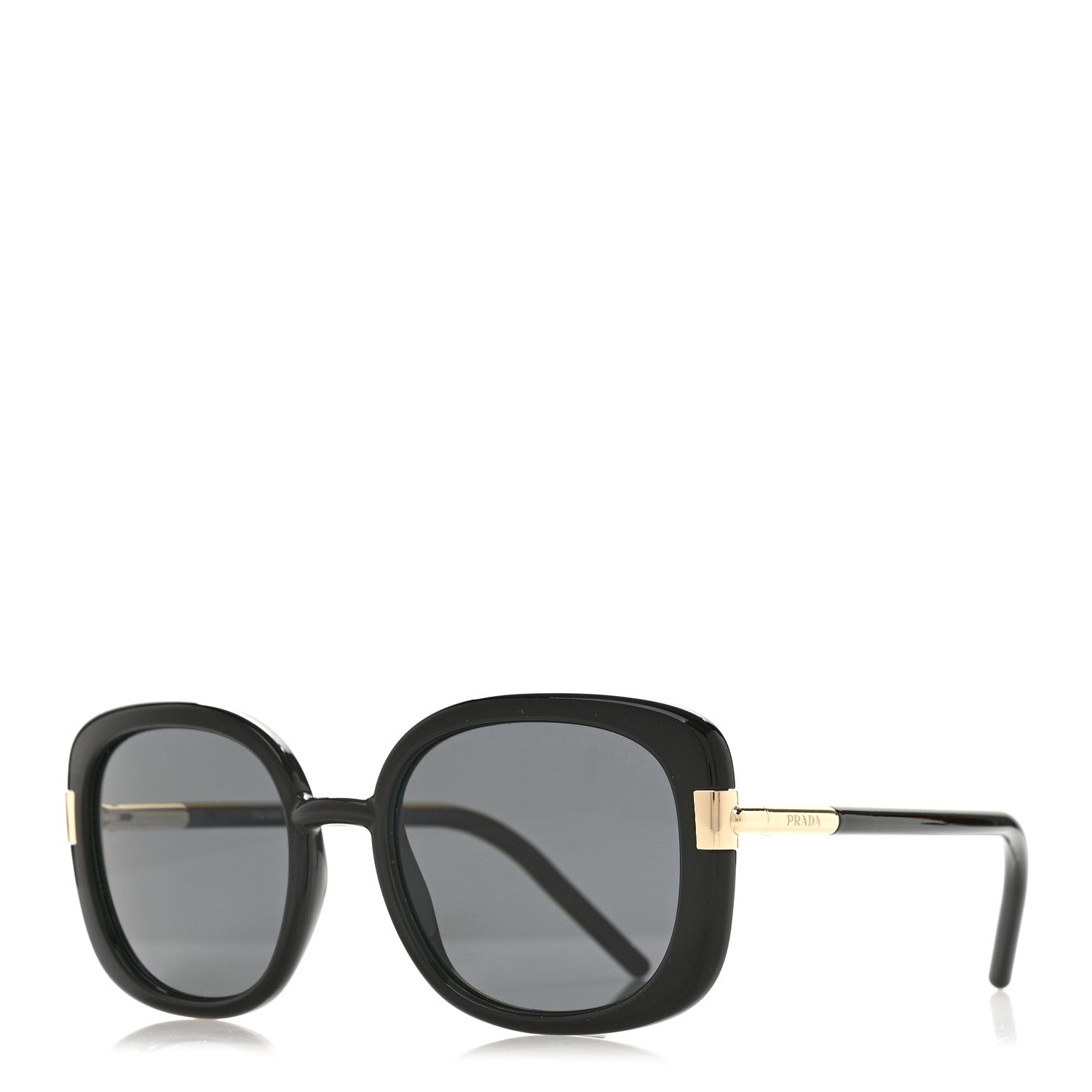 Prada Acetate Square Sunglasses SPR04W Black 1 of 8