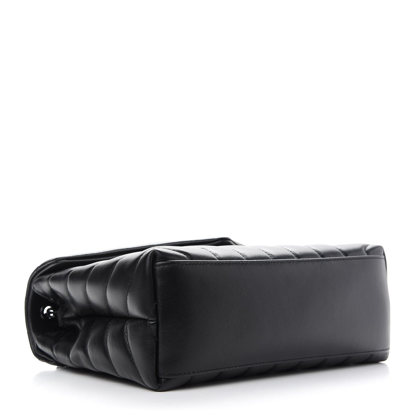 Calfskin Y Quilted Monogram Small Loulou Chain Satchel Black