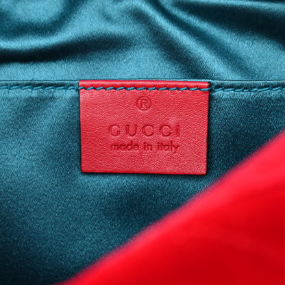 Gucci Velvet Matelasse Small GG Marmont Chain Shoulder Bag Hibiscus Red 6 of 10