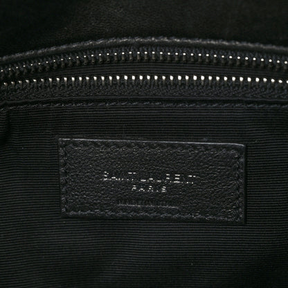 Saint Laurent Lambskin Quilted Medium Loulou Puffer Monogram Chain Satchel Black 6 of 9