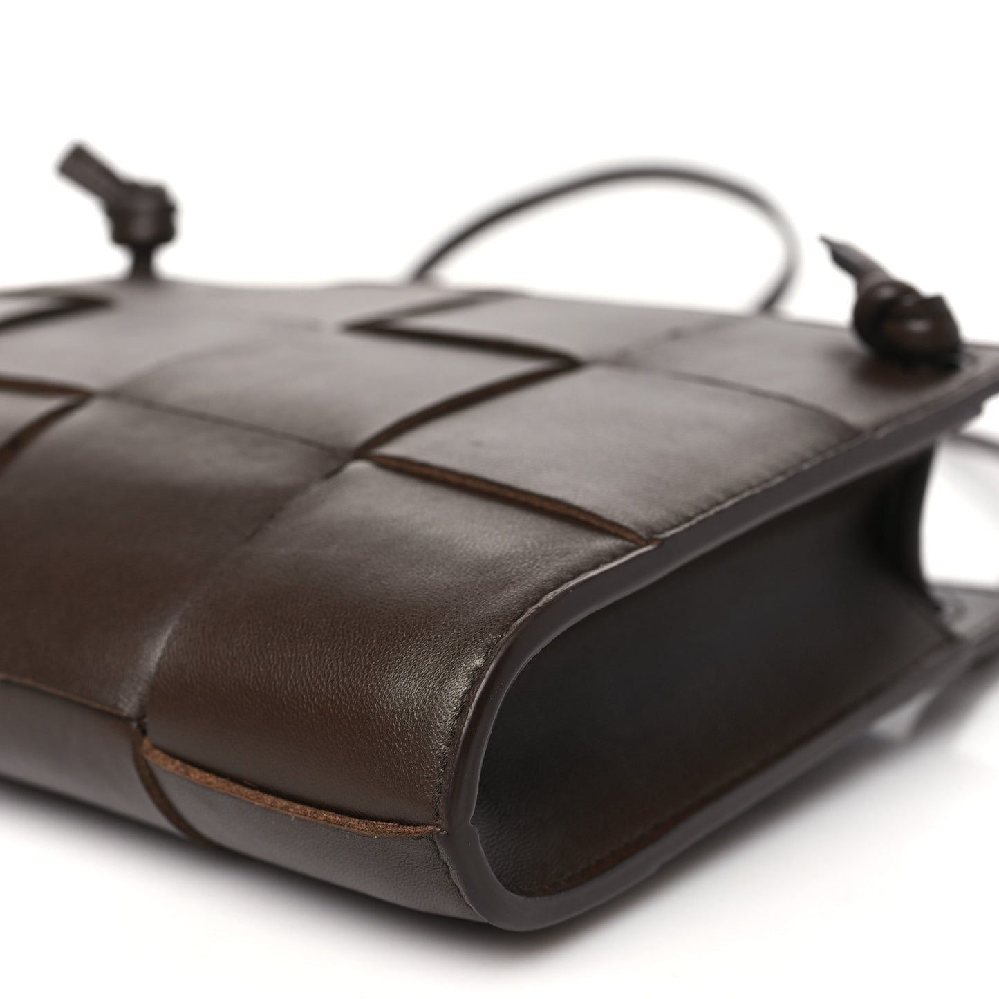 Lambskin Intreccio Mini Cassette Bag Light Brown
