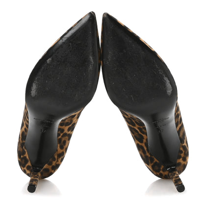 Saint Laurent Suede Leopard Printed Anja Pumps 37 Natural Coffee 6 of 9