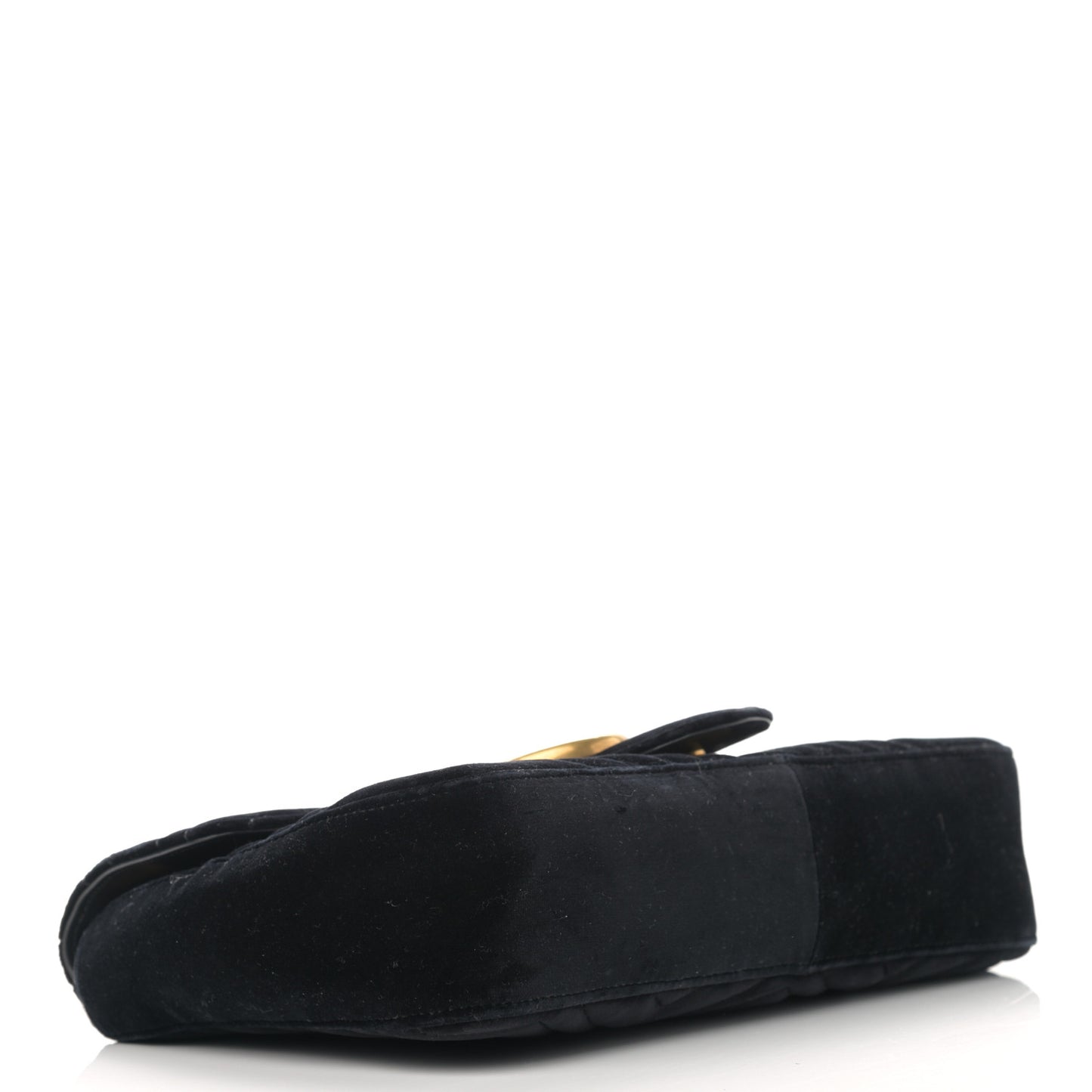 Velvet Matelasse Medium GG Marmont Shoulder Bag Black