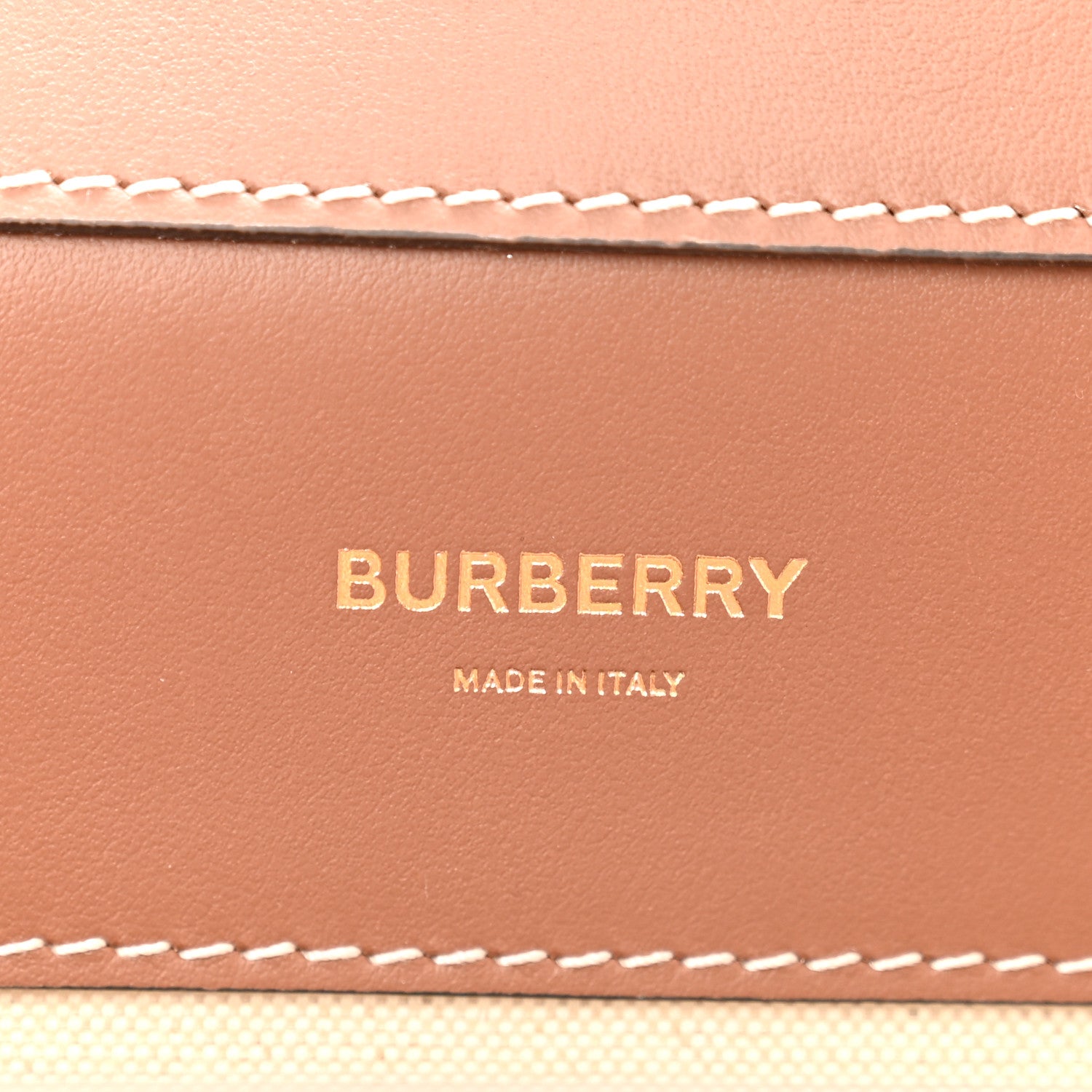 Burberry Canvas Smooth Calfskin Two Tone Medium Pocket Bag Natural Malt Brown 6 of 13