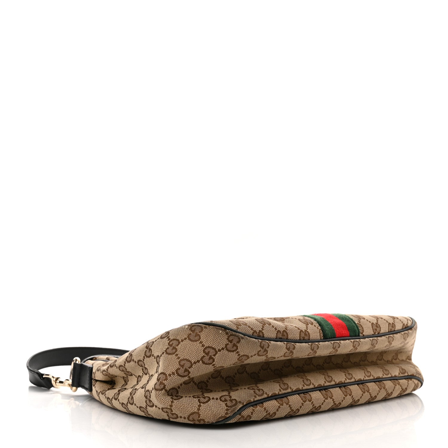 Gucci Monogram Calfskin Sherry Line Web Hobo Brown 4 of 13