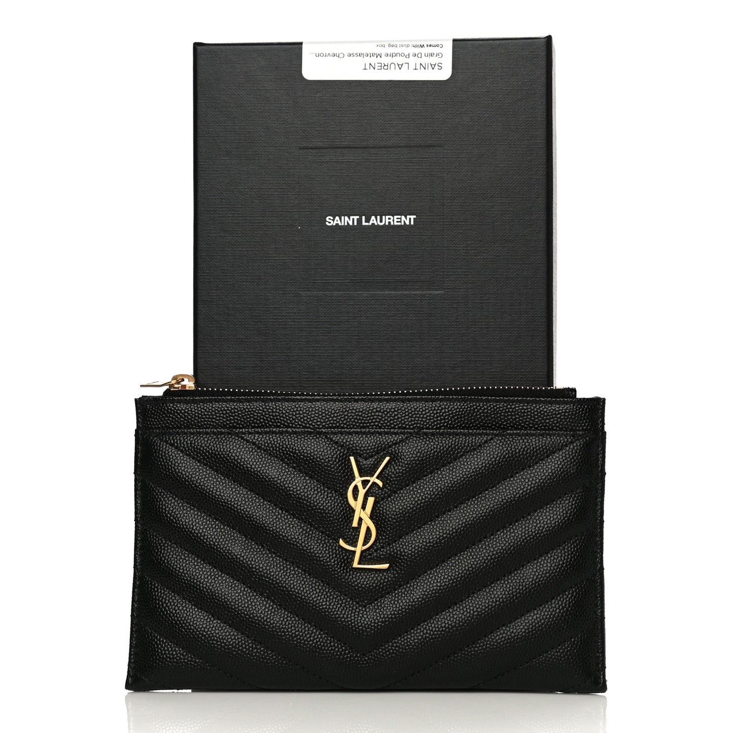 Grain De Poudre Chevron Monogram Bill Pouch Black