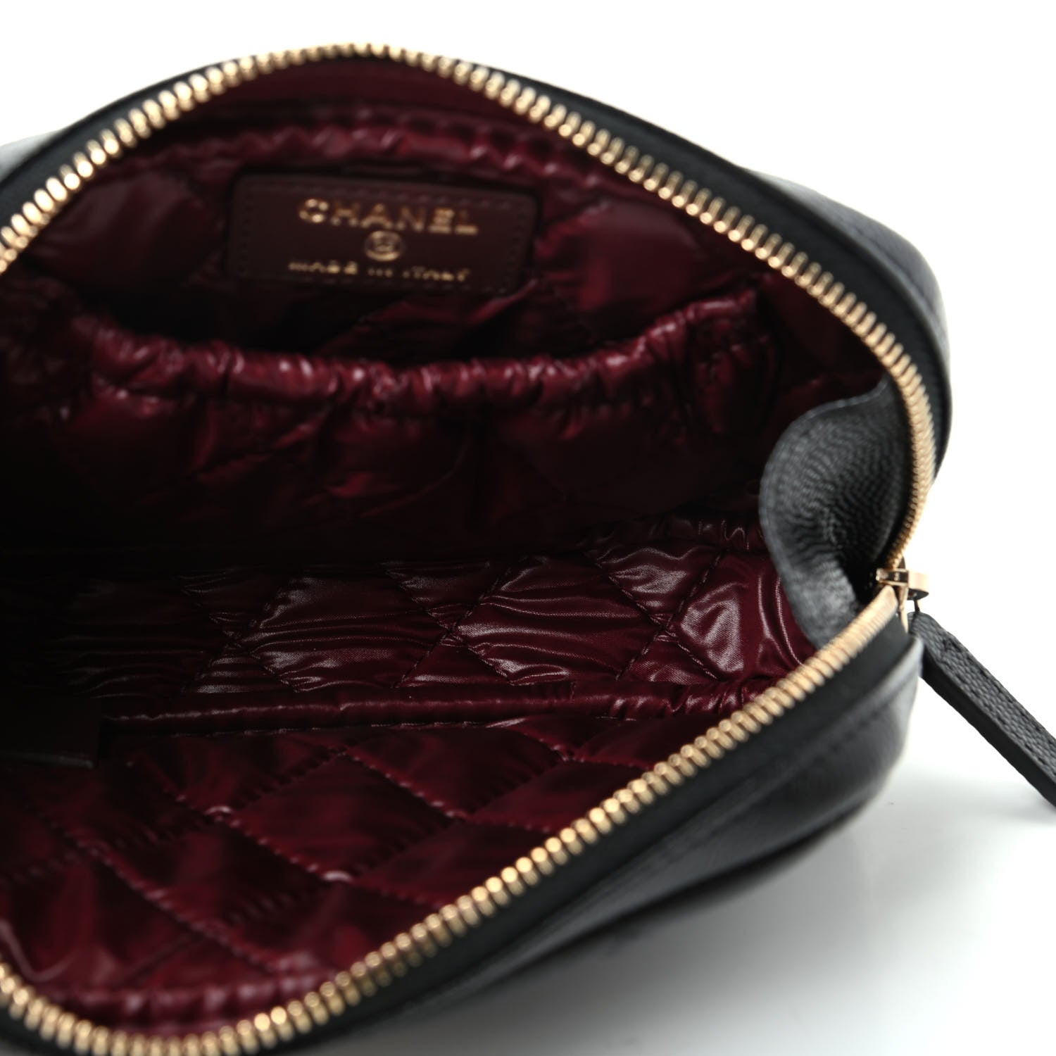 Chanel Caviar Quilted Small Curvy Pouch Cosmetic Case Black 5 of 8