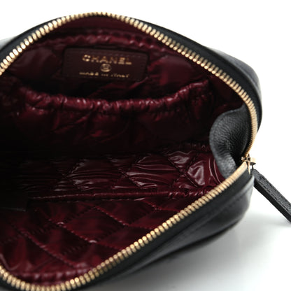 Chanel Caviar Quilted Small Curvy Pouch Cosmetic Case Black 5 of 8