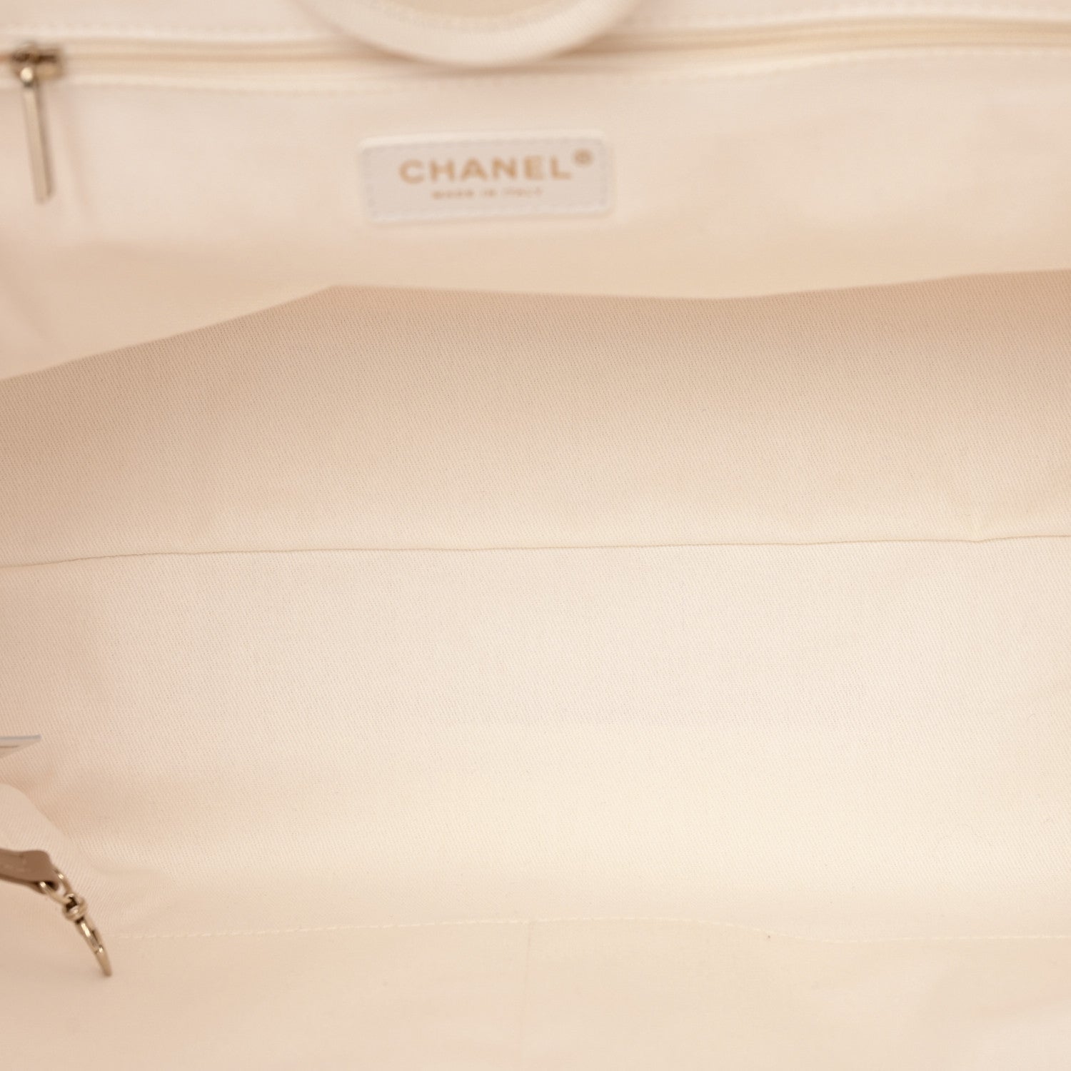 Chanel Canvas Pearl Medium Deauville Tote Ecru Beige 5 of 11