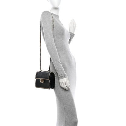 Valentino Garavani Vitello Rockstud No Limit Shoulder Bag Black 2 of 11