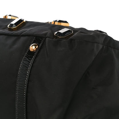 Prada Tessuto Nylon Pietre Jeweled Tote Black 8 of 9
