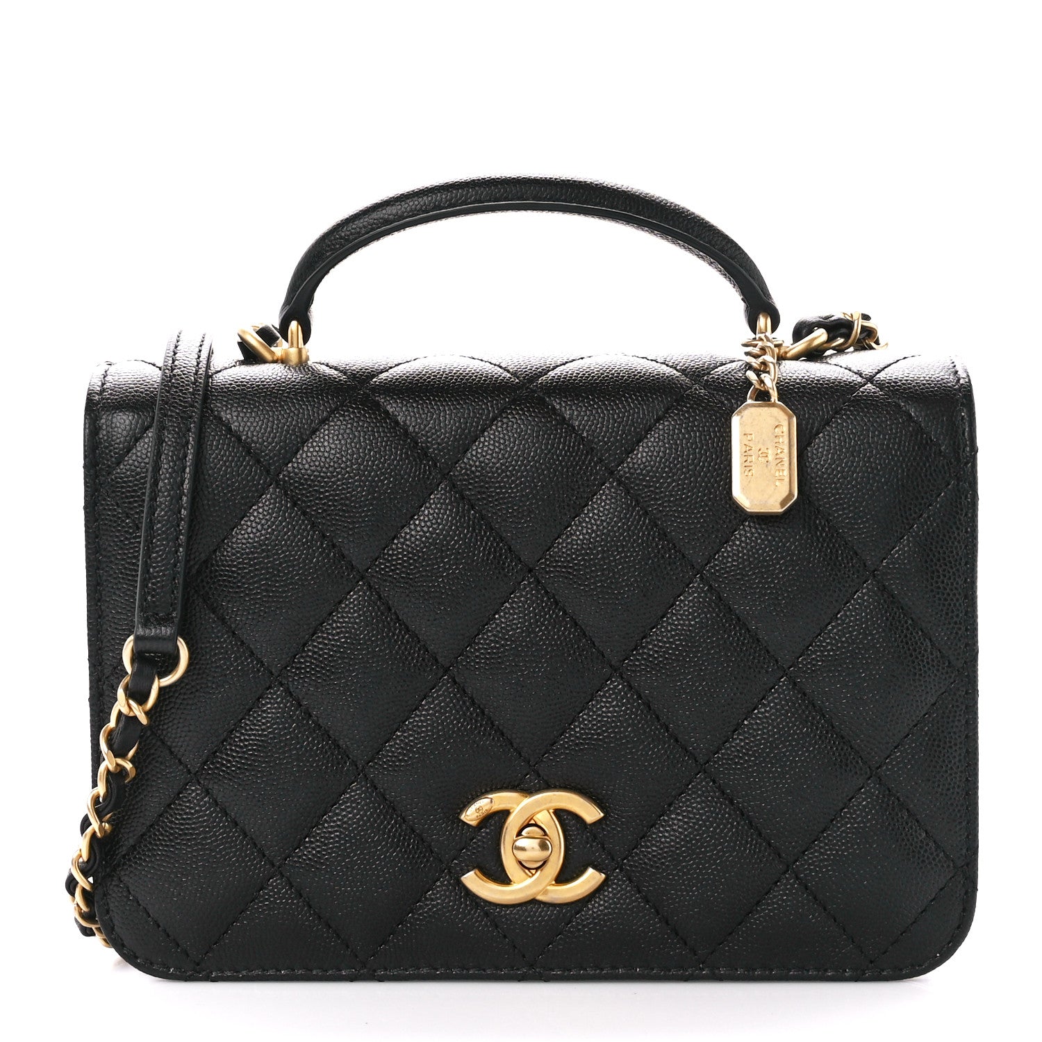 Chanel Caviar Quilted Mini Top Handle Flap Black 1 of 12