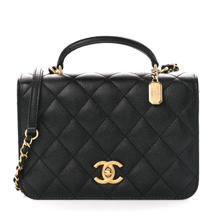 Chanel Caviar Quilted Mini Top Handle Flap Black 1 of 12